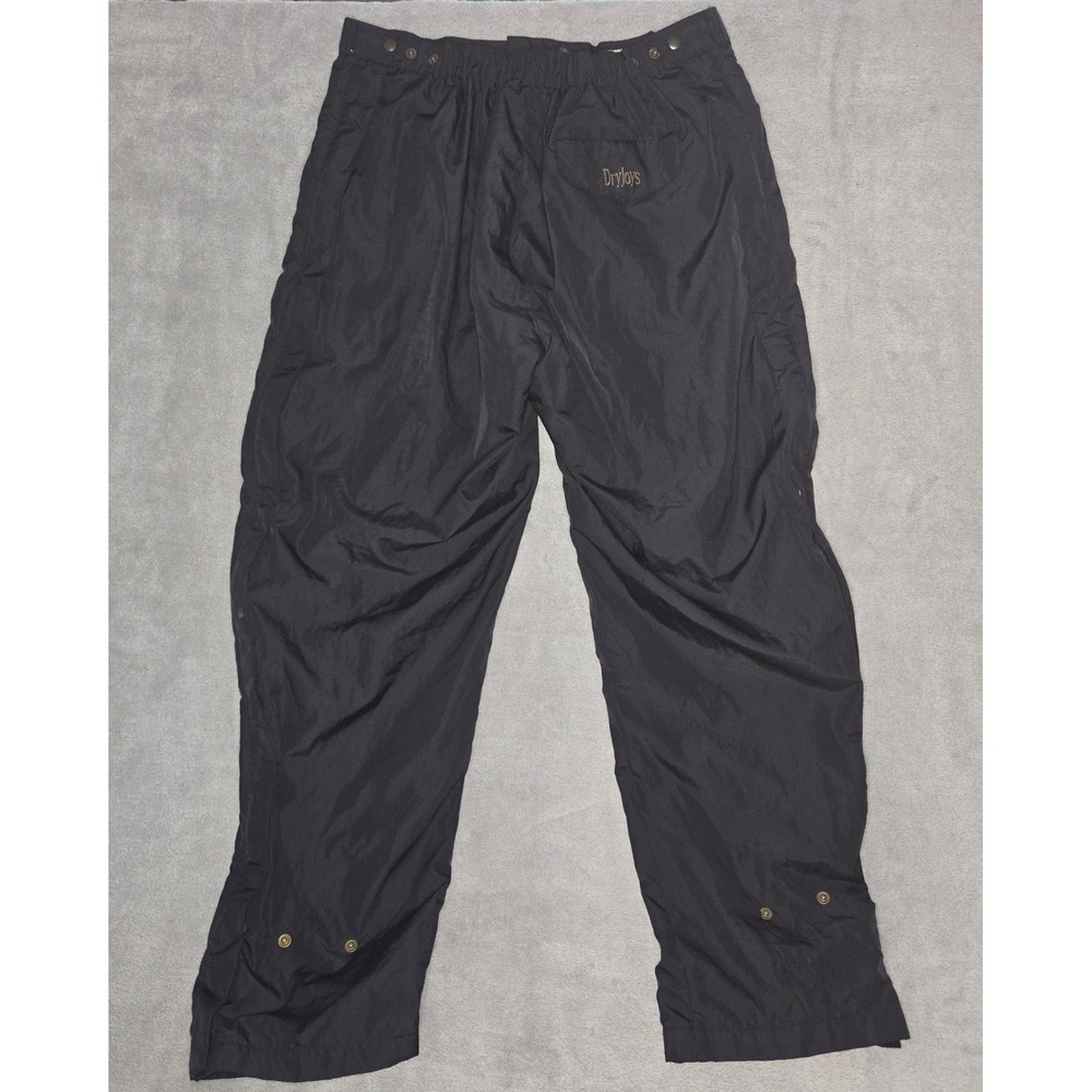 FootJoy DryJoys Mens Golf Rain Pants Black Waterproof Size Large L Snap Leg - Picture 3 of 10
